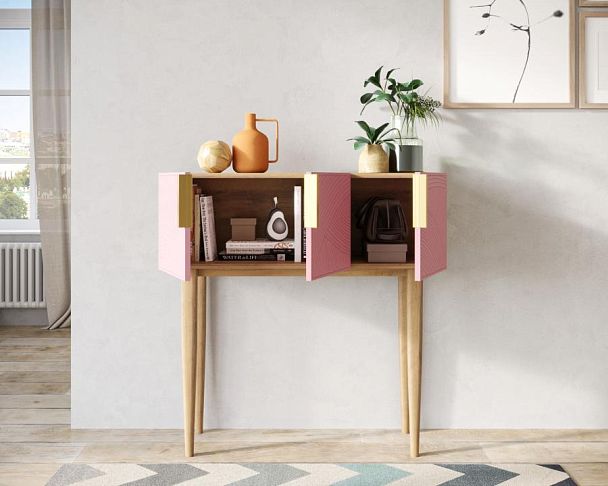 Консоль с тремя дверками Line LN15/GR1/pink - Вид 2
