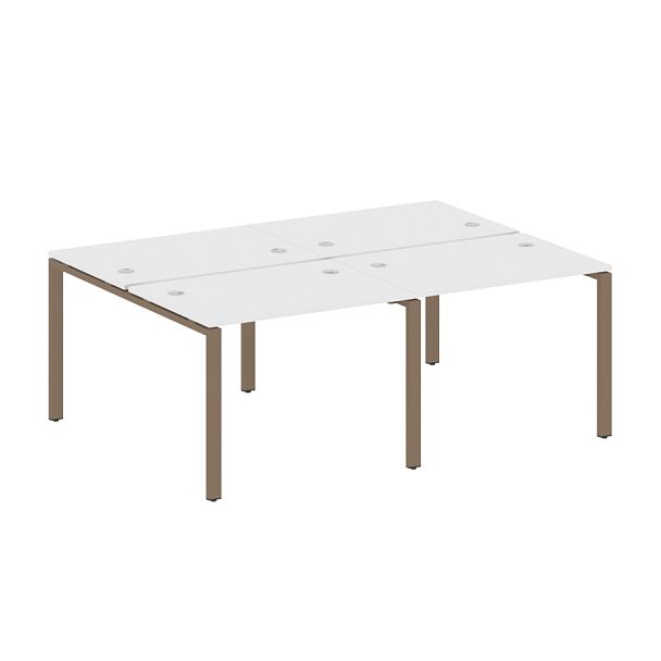 Metal System Р. ст. на 4 раб. места на П-образном м/к БП.СМ-4.1 Белый/Мокко металл 2000*1475*750 - Вид 1