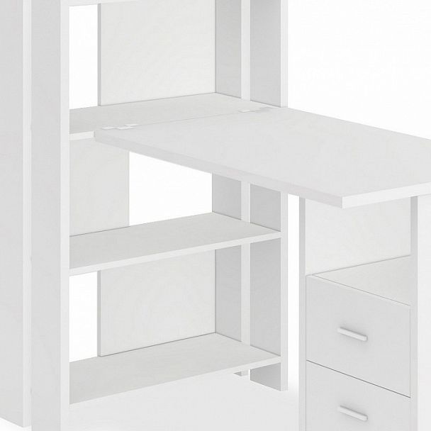 Стол компьютерный Домино Лайт СТЛ-ОВ+С100Прям+ТЯЛ Белый - Вид 3