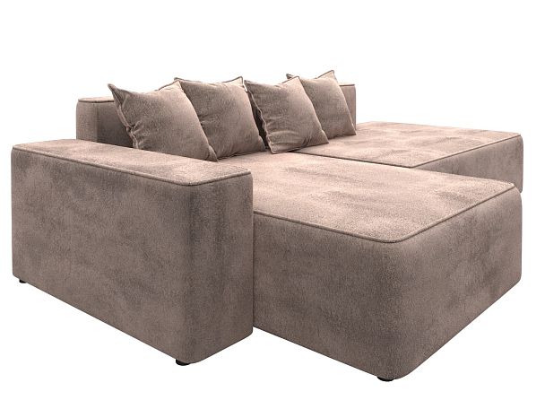 Диван угловой Лига-079 угол левый Велюр бежевый - Вид 3