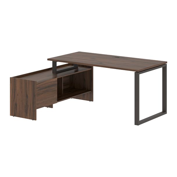 Стол с тумбой EQCT 17814 Дуб Денвер темный/Мокко 1760х1400х750 EDIS - Вид 1