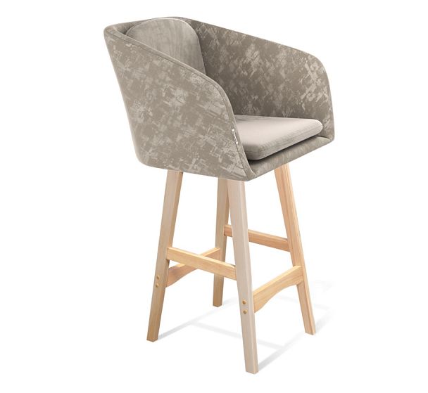 Стул полубарный Sheffilton SHT-ST43-1/S65-1 карамельный латте/прозрачный лак - Вид 1