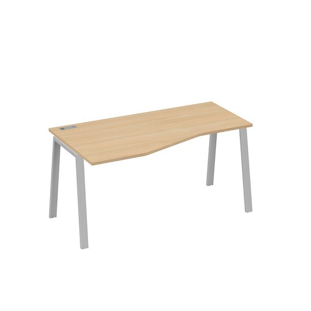 Стол эргономичный левый "Техно" на металлокаркасе TRE A4 А4 Б3 065 БП натуральный дуб / металлокаркас серый - Вид 1