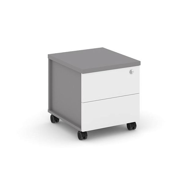 Стайл Проджект Тумба мобильная 2 ящика. Усиленные колеса. Задняя стенка ЛДСП SN.TMU-005 Серый Пепел/ - Вид 1