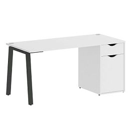 Home Office Стол письменный VR.SP-3-158.1.A Белый бриллиант/Антрацит металл 1580*720*750 - Фото предпросмотра