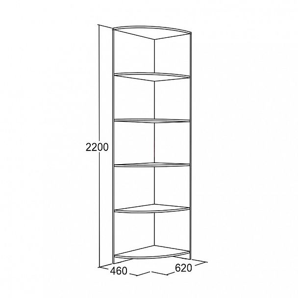 Стеллаж угловой серии "Мираж" - Вид 2