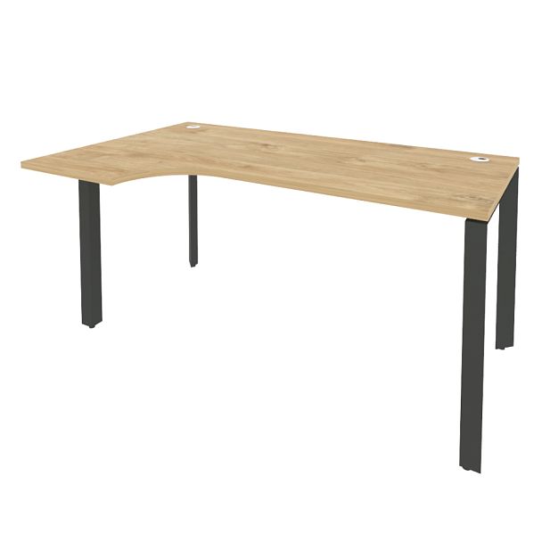 Onix Стол эргономичный левый на П-образном м/к O.MP-SA-1 (L) Тиквуд светлый/Антрацит металл 1580*980*750 (720/460) - Вид 1