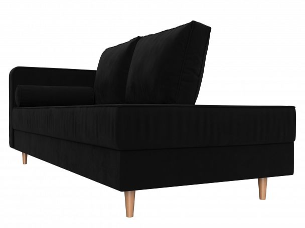 Кушетка Прайм левый (полностью микровельвет черный) - Вид 3