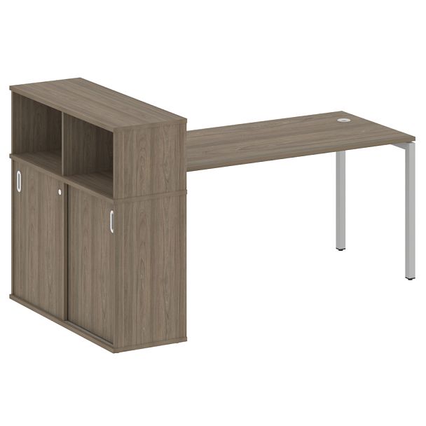 Metal System Quattro Стол письменный с шкафом-купе на П-образном м/к 40БП.РС-СШК-3.4 Т Вяз/Серый металл 2010*1120*1098 - Вид 1