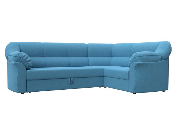 Диван угловой Карнелла правый угол Рогожка голубой - Вид 1