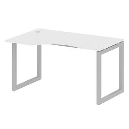 Metal System Quattro Стол криволинейный левый на О-образном м/к 50БО.СА-2 (L) Белый/Серый металл 1400*900*750 - Фото предпросмотра