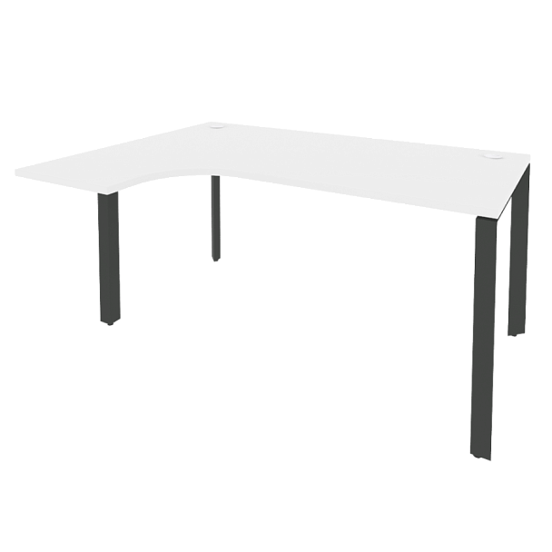 Onix Стол эргономичный левый на П-образном м/к O.MP-SA-4 (L) Белый бриллиант/Антрацит металл 1580*1180*750 (800/460) - Вид 1