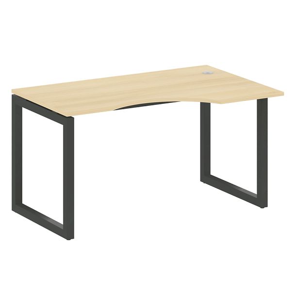 Metal System Quattro Стол криволинейный правый на О-образном м/к 50БО.СА-2 (R) Акация/Антрацит металл 1400*900*750 - Вид 1