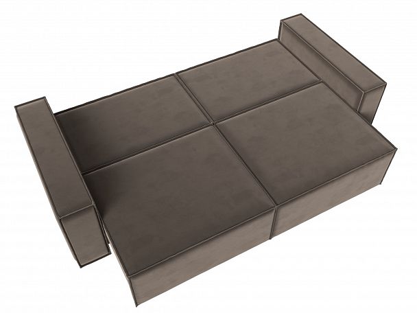 Диван прямой Куба (полностью велюр коричневый) - Вид 9