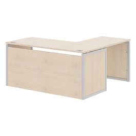 Стол угловой XQPCT 1615H Бук Тиара/Алюминий 1600х1500х750 XTEN-QP - Фото предпросмотра