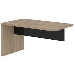 Брифинг-приставка СП-064-25-09 Дуб Натуральный/Черный глянец 1400х800х760 KANON - Фото предпросмотра