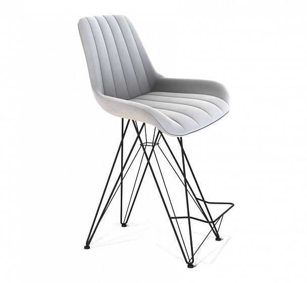 Стул полубарный Sheffilton SHT-ST37/S66-1 серое облако/черный муар - Вид 2