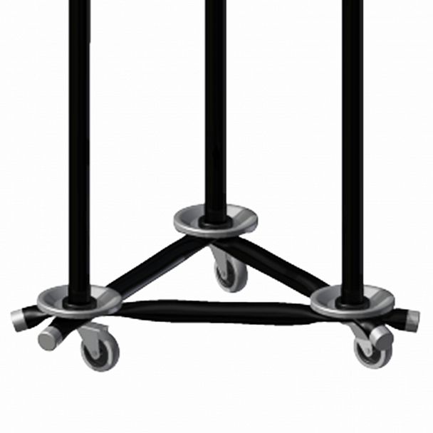 Вешалка на колесах на 15 крючков с держателем для зонтов "Гардикс-3К", металл, черная - Вид 5