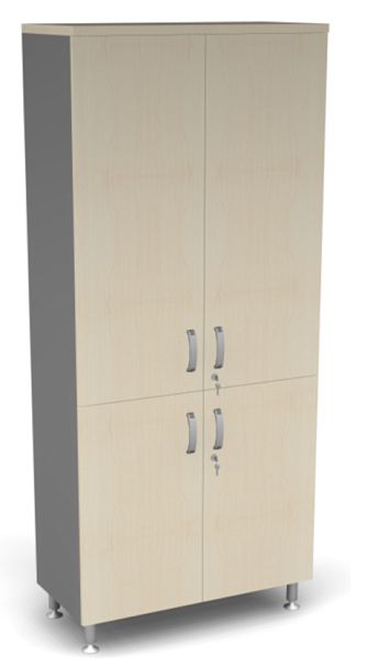 Шкаф широкий закрытый комби ДВП Берлин Береза Майнау/Серый ШЗК51-90 з/с ДВП - Вид 1