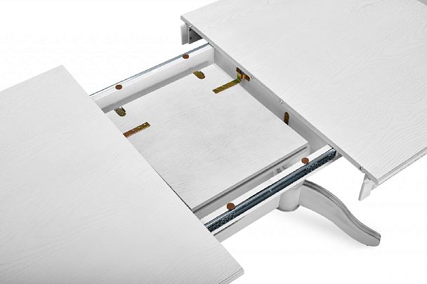 Стол деревянный раздвижной Барэнт 170(220)х90х76 Белый с серебряной патиной - Вид 6