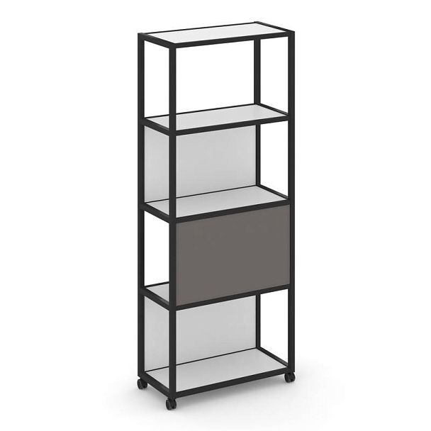 Shelf Mobile Стеллаж 5 уровней 1 секция VR.LT-STK-506.12 Белый Бриллиант/Металл Черный/W-26 1200*400*2000 - Вид 1