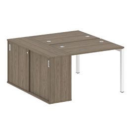 Metal System Quattro Р. ст. с шкафом-купе на П-образном м/к 50БП.РС-СШК-1.1 Т Вяз/Белый металл 1410*1475*750 - Фото предпросмотра