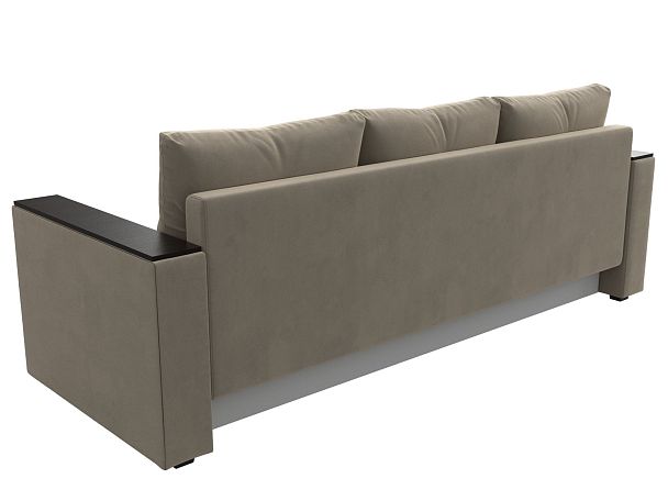 Диван прямой Атланта Лайт без стола (полностью микровельвет бежевый) - Вид 6