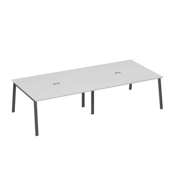 Стол 320x144 для переговоров ножки TRE A4 А4 Б3 136-2 БП серый / металлокаркас антрацит - Вид 1