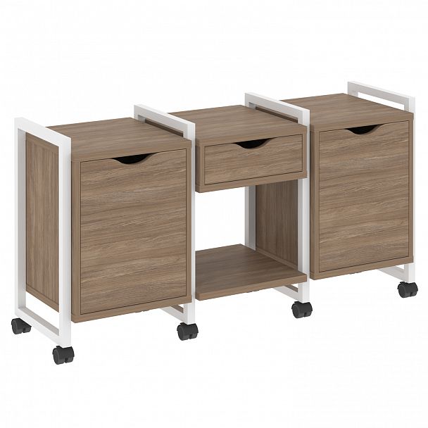 Тумба на колесах наборная "Loft" VR.L-TN-7.K дуб аризона/белый - Вид 1
