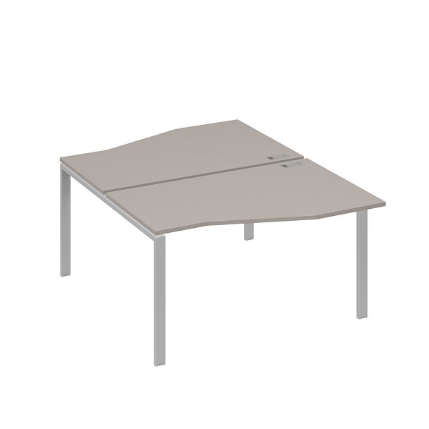 Рабочая станция каркас UNO столы (2х140) Техно A4 А4 Б1 190 БП мокко премиум / металлокаркас серый - Вид 1