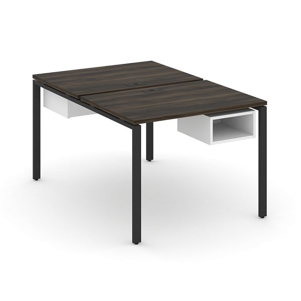 Concept Рабочая станция 2 сторонняя с подвесными тумбами на 2 места CN.DRS-101 Дуб Мали/Белый Бриллиант/Металл Черный 980*1480*750 - Вид 1