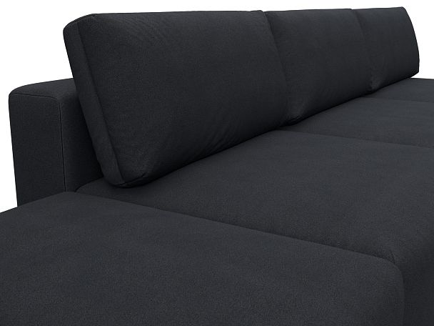 Диван угловой модульный с пуфом Лига-060 НПБ Лонг угол универсальный Искусственная замша серый - Вид 4