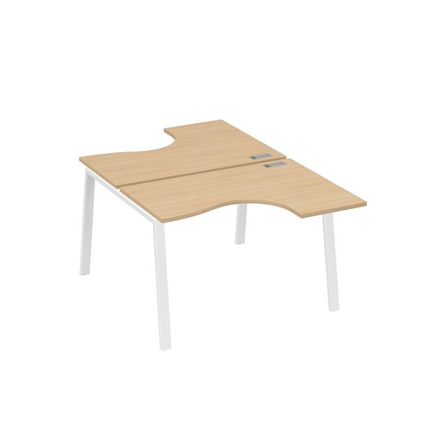 Рабочая станция каркас TRE столы Классика (2х120) A4 А4 Б3 180  БП натуральный дуб / металлокаркас белый - Вид 1