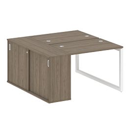 Metal System Quattro Р. ст. с шкафом-купе на О-образном м/к 50БО.РС-СШК-1.1 Т Вяз/Белый металл 1410*1475*750 - Фото предпросмотра