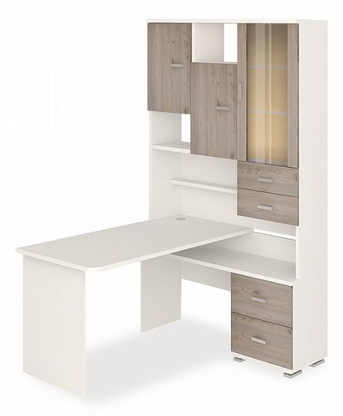 Стол компьютерный Домино СР-620-140 Белый/Нельсон правый - Вид 1
