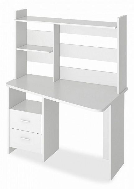 Стол компьютерный Домино Лайт СКЛ-Трап120+НКЛ-120 Белый правый - Вид 1