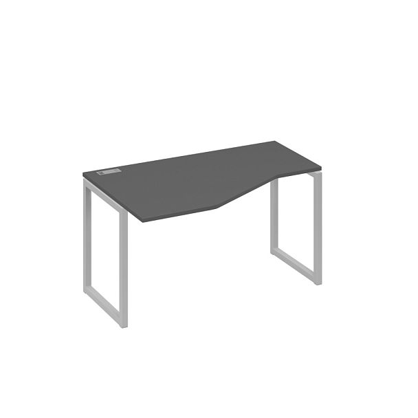 Стол эргономичный левый "Техно" на металлокаркасе QUATTRO A4 А4 Б4 053 БП антрацит премиум / металлокаркас серый - Вид 1