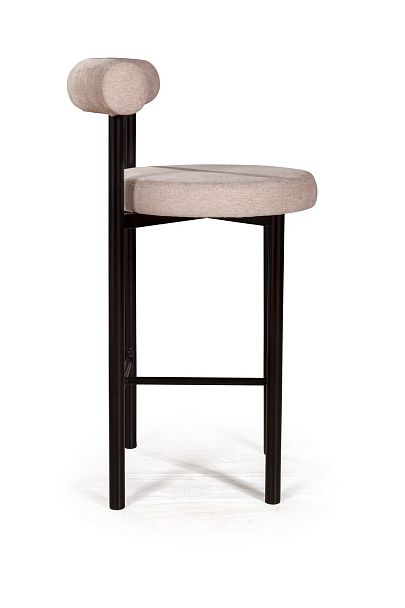 Стул полубарный Biggi, шенилл Puffy beige / опоры черные - Вид 3