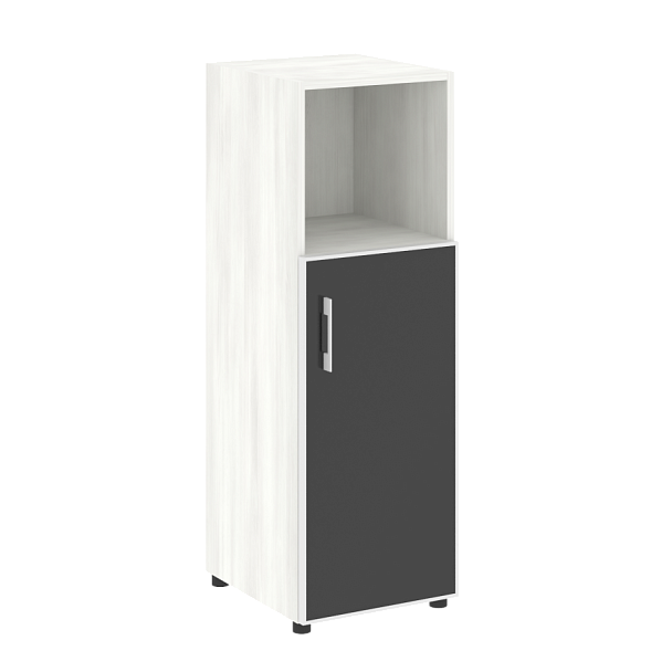 Yalta Шкаф узкий LT.SU-2.2 R (R) black Снежная патина/Стекло black 400*450*1195 - Вид 1