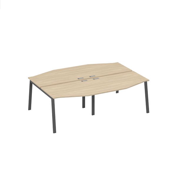 Рабочая станция (4х120) столы Техно каркас UNO A4 А4 Б1 189-2 БП дуб скандинавский / металлокаркас антрацит - Вид 1