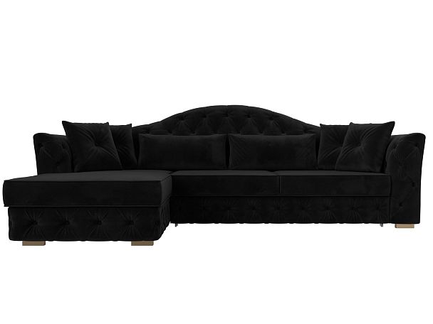 Диван угловой Артис левый угол Велюр черный - Вид 2
