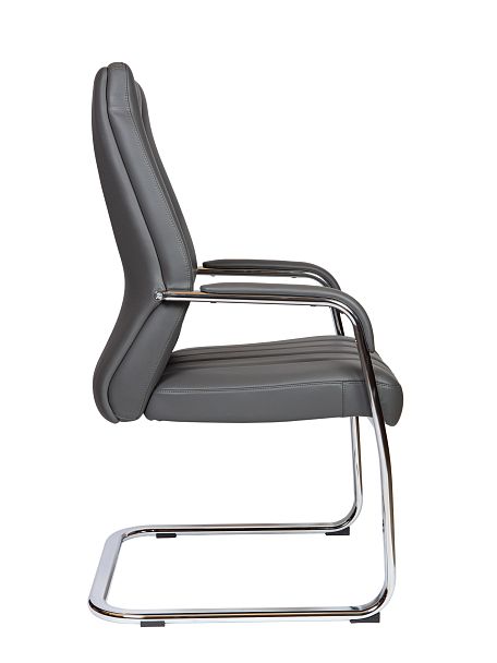 Кресло офисное / Madrid CF-Grey / алюминиевая  база / серая экокожа - Вид 3