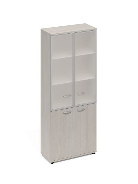 Шкаф со стеклянными дверьми в алюминиевой рамке A4 А4 9380 БП дуб шамони - Вид 1