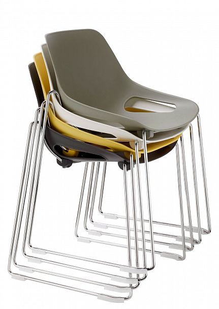 Стул Q5 (пруток), с мягким основанием, черный, стопируемый - Вид 9