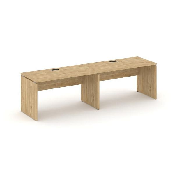 Стайл Проджект Рабочая станция 1 сторон. SN-D.ORS-022 Тиквуд Светлый/Черная Заглушка 2360*800*750 - Вид 1