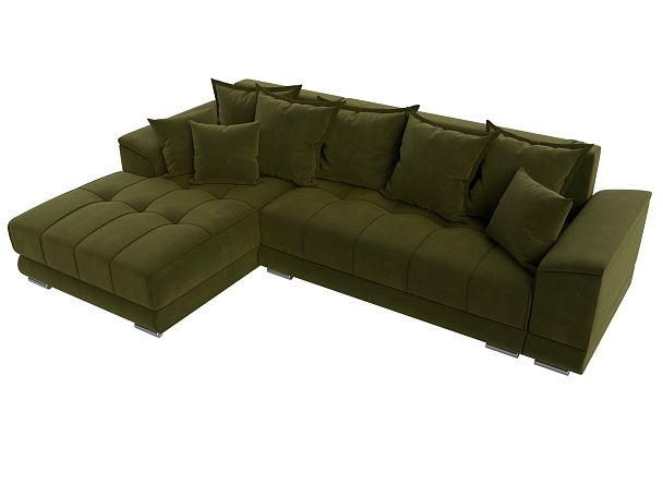 Угловой диван НордСтар левый угол Микровельвет зеленый - Вид 6