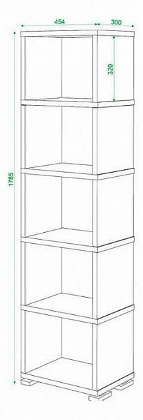 Стеллаж Домино СБ-15/5 Венге/Карамель - Вид 3