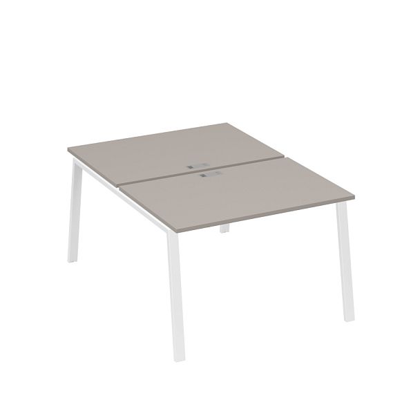 Станция (2х120) рабочая с металлокаркасом TRE A4 А4 Б3 176  БП мокко премиум / металлокаркас белый - Вид 1