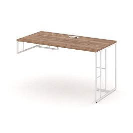 Rift Стол письменный для опорной тумбы левый RF.SPOT-014 (L) Дуб Табак/Металл Белый 1580*700*750 - Фото предпросмотра