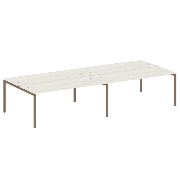 Metal System Quattro Р. ст. на 4 раб. места на П-образном м/к 40БП.СМ-4.5 Дуб наварра/Мокко металл 3600*1475*750 - Вид 1